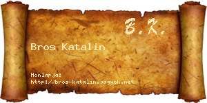 Bros Katalin névjegykártya